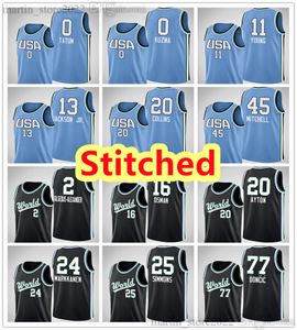 Zszyty 2019 Rising Star Basketball Jerseys 0 Tatum Kuzma 11 Young 13 Jackson Jr. Collins 45 Mitchell 2 Gilgeous-Alexander Doncic 16 Osman 20 Ayton 24 Markkanen 25 Simmons