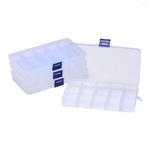 Jewelry Pouches Clear Plastic Bead Storage Containers Compartments Adjustable Dividers Box Rectangle Display Packaging Organizer Case