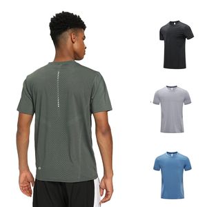 Lu Herren-Yoga-Anzug, Fitness, lässig, Basketball-T-Shirt, schnell trocknend, kurzärmelig, atmungsaktiv, hochelastisch, Fitnessstudio, Sport-Top, 5XL, übergroße Tennisbekleidung