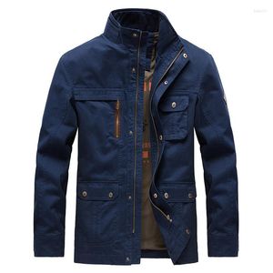 メンズジャケット2023高品質のミリタリージャケットメンブランドコットンスプリングカーゴマルチポケットとコート男性サイズM-3XL
