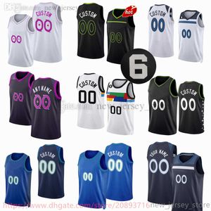 1 Anthony Edwards Custom New Season Printed Basketball Jerseys Wendell Moore Jr. Jarred Vanderbilt Naz Reid Jaylen Nowell Theo John Nathan Knight 6 patch