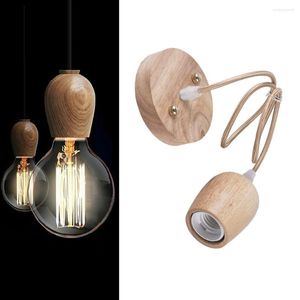 Pendant Lamps Wooden Led Cord Coffee Bar Counter Filament Bulb Lamp Holder Modern Style Droplight Hanging Lights Fixture