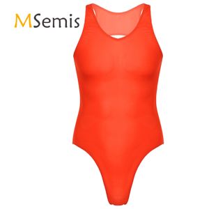 Herren-Bodyshaper, Herren-Dessous, Body, Unterwäsche, U-Ausschnitt, ärmellos, rückenfrei, für Gymnastik, Fitness, einfarbig, Ausschnitt, Trikot, Badeanzug, 230616