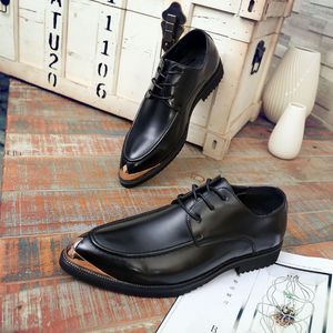 Party Pointed Head Leather Shoes For Men Light Lace Up Dress Shoes Men Office Chaussures Homme Low Top Oxford Shoes Men Luxury