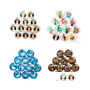 Charms 50Pcs Mix Time Gem Twee Constellations Charm Fit For 18Mm Snap Button Pulseira Colar Jóias Drop Delivery Findin Dhgarden Dhjul