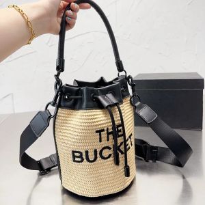 Designer Bucket Bag for Womens drawstring Straw Bags Tote Beach Shoulder Crossbody women Handbag Luxury Tote Purses cross body bag 2305265PE