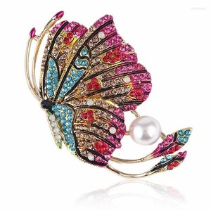 Brooches Butterfly For Women Colorful Rhinestone Badge Fashion Wedding Jewelry Lapel Pin Dress Hat Suit Decorations