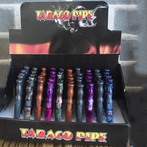 Novo cachimbo de fumo de mola de metal 80 * 9mm cor One Hitter Bats Tubo de tabaco Snorter sniffer Tabaco Hand Pipes 100 pçs/lote Acessórios para fumar Atacado