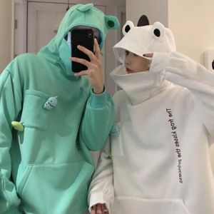 Herren Hoodies Y2K Spleißen Frosch Pullover Übergroßen Sweatshirt männer Und frauen Harajuku Ins Pullover Frauen Koreanische Mode