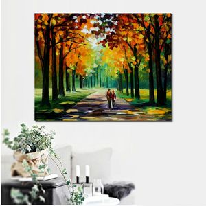 Arte astratta contemporanea su tela Sunny Autumn Handmade Landscape Oil Painting Living Room Decor