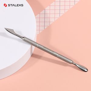 Cuticle Pushers STALEKS PBC-30-1 Stainless Steel Nail Cuticle Spoon Pusher Matte Double Head Dead Skin Remover Knife Manicure Nail Art Tool 230616