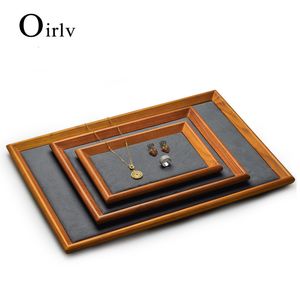 Scatole per gioielli Oirlv Fashion Portable Leather Jewelry Ring Display Organizer Box Tray Holder Orecchino per custodia Vetrina 230616