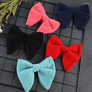 Bow Ties Pleuche för män Kvinnor Plush Velvet Big Butterfly Black Red Bowties Storformad Bowknot Wedding Groom Bankett Neckbrokar