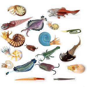 Action Toy Figures Plastic Ancient Marine Animal Nautilus Baculites Cephalaspis Opabinia Dunkleosteus Prehistoric Education Toys 230617