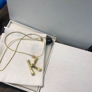 2023 lovely cute pendant Necklaces NEW long gold thin rope Capital K letter design Women necklace with dust bag and box