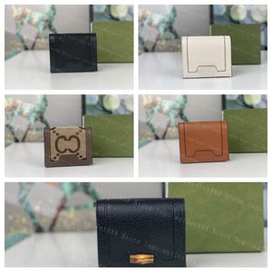 2023 novos Designers de lona e carteiras de couro bifold masculinas femininas marrom Jumbo porta-cartões porta-moedas 658244