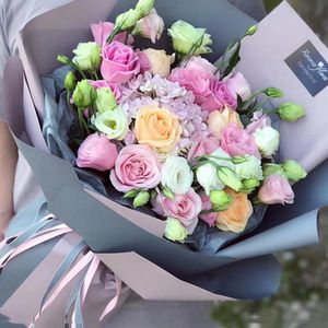 Hediye sargısı 20pcs/set çiçek ambalaj kağıdı Koreli iki tonlu hediye ambalaj kağıt su geçirmez çiçekçi ambalaj kağıdı çiçek buket malzemeleri 230617