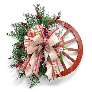 Dekorative Blumen Vintage Holzwagen-Girlande, exquisites Aussehen, tolles Weihnachtsgeschenk für das Badezimmer zu Hause, im Büro