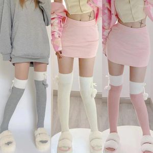 Women Socks Winter Warm Sleep Sock Thicken Kawaii Girl Stocks Thermal Long Cute Thigh High With Ball Of Yarn