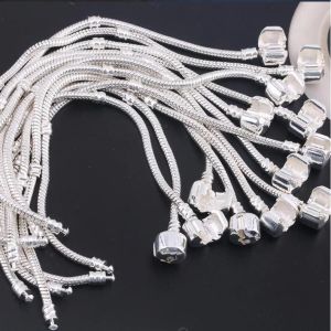 DHL epacket ship 925 Silver Basic Chain Snake Chain Bracciale Classic Fat Dora Snake Bone Bracciale base DJFB351 Braccialetti con ciondoli gioielli