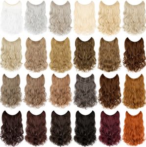 18 tum fisklinje hårförlängningar långa lockiga sömlösa hårstycket olika stilar tillgängliga Välj din favorit