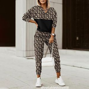 Fashion Women's Casual Sports Set Nowy europejski i amerykański szczupły druk Szeroki Szerej, seksowny kombinezon dla kobiet