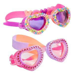 Goggles Kids Swim Eyewear Waterproof Childrens Swimming Goggles Cartoon Heart Form UV Fogging Proof Training Glasses 230617