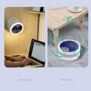 Ventilatori elettrici Desktop portatile Casa Mini Air USB Ricaricabile Soffitto pieghevole con lampada da tavolo Aria elettrica