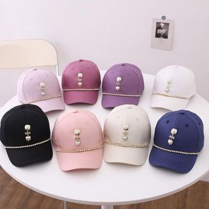 Hats Pearl Rhinestone Wiselant Love Child Baseball Cap Spring i Summer Primary School Uczniowie Sun Visor Hat Everything Girls C.