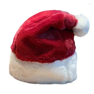 Berets Fashion Plush Рождественская шляпа Beanie Santa Classic Red White Winter Rismas для спорта на открытом воздухе в холодную погоду
