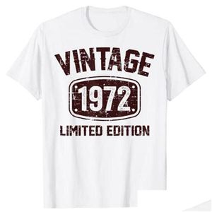 Herren-T-Shirts, Herren-T-Shirts, Jahre alt, Vintage 1972, limitierte Auflage, zum 50. Geburtstag, T-Shirt für Damen und Herren, maßgeschneiderte Produkte, Herren-Drop D Dhu0C