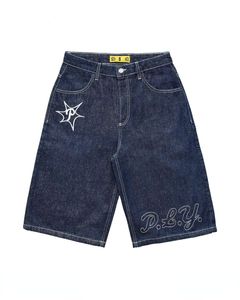 Męskie szorty f dziewczęta y2k hip hop vintage luźne jorts harajuku streetwear lato punkowy liter haftowy dżinsowe ubrania 230617