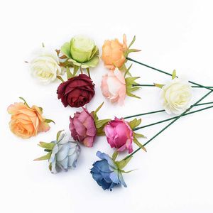 Dried Flowers 100pcs Artificial Silk Roses Head Christmas Decorations for Home Wedding Decorative Wall Bridal Accessories Clearance