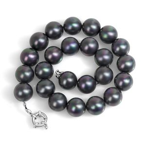 Pärlkedjehalsband för kvinnor Fashion Black Imitation Pearl Bead Ball Chain Halsbandsmycken