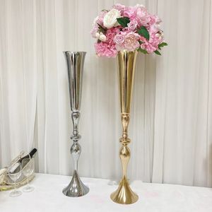 55cm to 100cm talll)Gold Flower Stand Floral Arrangements Trumpet Vases For Wedding Centerpieces Table Decorations