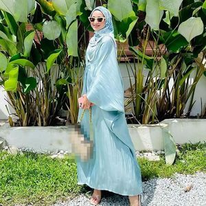 Roupas étnicas Modest Abaya Dress Muslim Women Loose Big Sleeve Long Dresses Islam 2023 Summer Female Robe Elegant Abayas