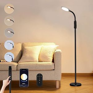 360 Degree Adjustable Gooseneck Reading Floor Lamp for Bedroom Office Hotel LED Smart Home Light Portable Standing Floor Lamp Lights With APP Remote Control