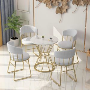 Nordiskt ljus lyxförhandlingsbord vardagsrumsmöbler café dessert butik metallstol för inomhus heminredning