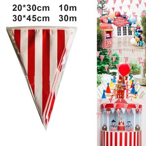 Banner Flags 1 Set Of Advertising Hanging Carnival Theme Party Decorations Red And White Striped Pennant For Circus 230616