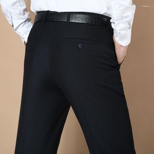 メンズスーツブラックドレスパンツメンズカジュアルスーツ男性ストレートフィットビジネスワークオフィスオフィスフォーマルパンツビッグサイズクラシックドレスパンツ