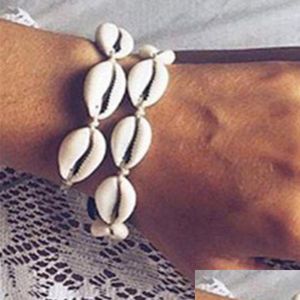 Charm Bracelets Fashion Cowrie Shell For Women Delicate Handmade Adjustable Rope Chain Natural Bead Braceletcharm Lars22 Drop Delive Dhafo