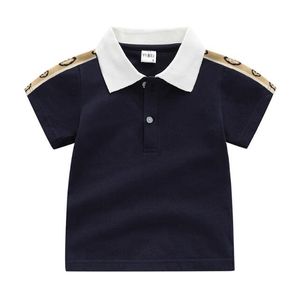 Sommar nya barn kläddesigners kort ärm polo skjortor mode småbarn barn tee toppar avslappnade sportkläder kläder