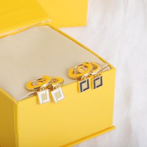 Ohrstecker, Buchstaben-Ohrringe, Ohrstecker, luxuriöse goldene Ohrringe, Ohrstecker, Designer-Schmuck für Frauen, Buchstaben-Ohrringe, klassischer goldener Ohrring mit Box, baumelnde Ohrringe, F, Zubehör, Geschenk