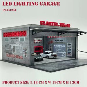 ElectricRC Car Assemble Diorama 164 LED Lighting Garage RWB Coating fix for Vehicle Display Station 230616