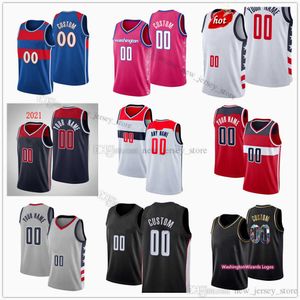 Niestandardowe wydrukowane nowe miasto różowe koszykówka 8 Rui Hachimura Jersey ish Smith deni avdija Corey Kispert Raul Neto Daniel Gafford Isaiah Todd Vernon Carey Jerseys