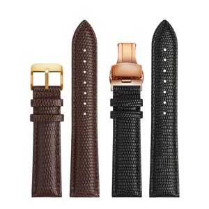 Uhrenarmbänder 16 mm 18 mm 20 mm 22 mm Schwarz Braun Rot Erstklassiges Eidechsenmuster Herren- und Damen-Uhrenarmband aus echtem Leder Kostenlose Lieferung 230616