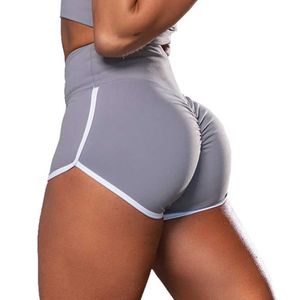 Heta kvinnor yogashorts kvinnlig casual fasion hög midja svettbyxor vit egde gym som kör sport feminino