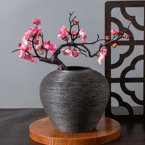Flores secas flores de ameixa flor de seda artificial para mesa de casa decoração da sala de estar diy casamento decoração de festa de natal bonsai