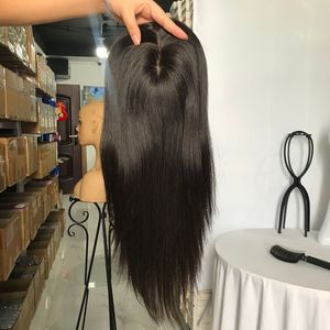 Stock Silk Fish Net Human Hair Fragment Kobiety Chińskie Virgin Virgin Remy Toppers Topporary 5,5 