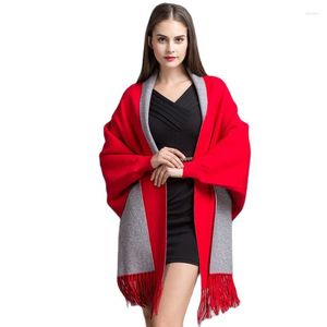 Scarves A1818 Top Grade Fashion Women's Coats Autumn And Winter Knitting Sweaters Medium Long Tassel Cloak Shawls